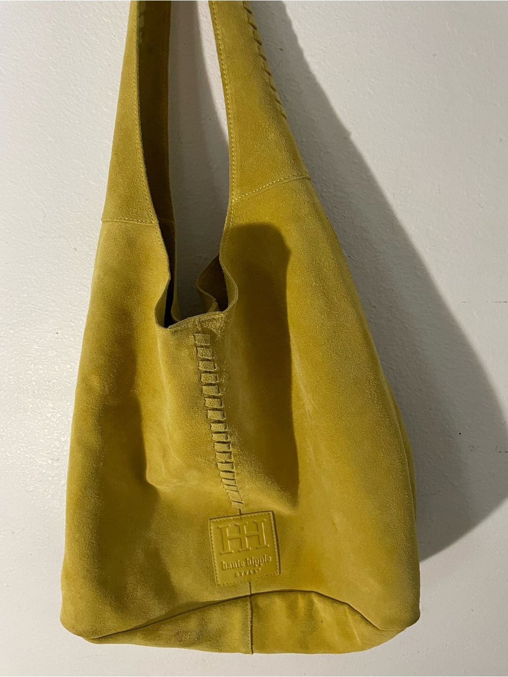 haute hippie Suede-Style Shoulder Bag in Yellow